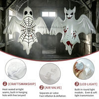 Décorations gonflables d'Halloween pour l'extérieur, décoration suspendue avec LED, fantôme, chauve-souris, décorations de jardin gonflables avec télécommande pour fête effrayante en plein air