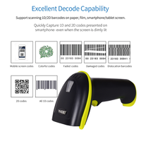 Escáner de código de barras manos libres inalámbrico lector láser 1D 2D para Android IOS Windows USB con cable recargable escritorio minorista supermercado