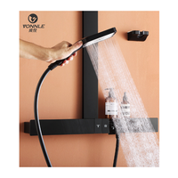 Douche numérique à haute pression pour salle de bain, eau froide et chaude, avec valve en cuivre, montage mural, ensemble de douche pour salle de bain