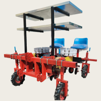 Machine à semer et repiquer les légumes agricoles, entraînée par la prise de force d'un tracteur 40 CV, boîte de vitesses, 2 rangs, pour oignons, piments, tomates
