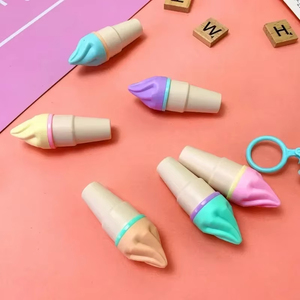 6 adet sevimli dondurma highice Set Mini işaretleme kalemleri çocuklar kırtasiye öğrenciler çizim boyama aracı öğrenci okul malzemeleri yeni - Product Image 3