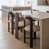 Chaise de salle à manger en bois massif avec dossier simple et revêtement en tissu, idéale pour la cuisine – Vente directe usine