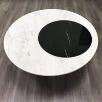 Plateau de table en marbre naturel de luxe, plateau de table rond en marbre blanc