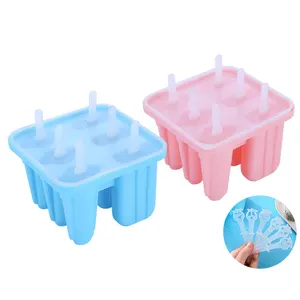 6 cavités de 2 formes différentes personnalisé popsicle moule en silicone, moule à popsicle