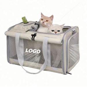 กระเป๋าใส่สัตว์เลี้ยงแบบพกพา ระบายอากาศได้ดี สำหรับแมวและสุนัข กระเป๋าเดินทางแบบถือสำหรับแมว สำหรับการเดินทางนอกบ้านและใช้ในรถยนต์ ของขวัญส่งเสริมการขาย - Product Image 1