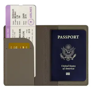 Estuche para pasaporte de cuero PU Bolsa para pasaporte tarjetero