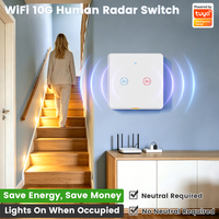 Interrupteur intelligent Tuya WiFi Radar avec détecteur de mouvement humain 10 GHz, sans fil neutre, contrôle vocal via application, minuterie, compatible Alexa Google Home, pour maison intelligente