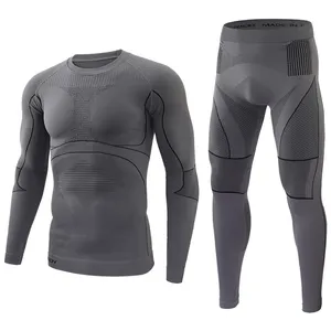 ESDY Hommes Fonction Sports Long Johns Tactique Sans Couture Thermique Sous-Vêtements Ensemble