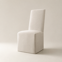 Chaise de salle à manger moderne de luxe rembourrée à dossier haut, chaise individuelle en tissu design pour la maison, l'hôtel, la cuisine, le restaurant