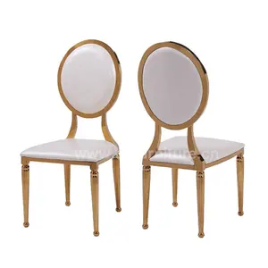 new gold steel banquet chairs stackable luxury wedding chivari chairs factory supplier wedding chairs