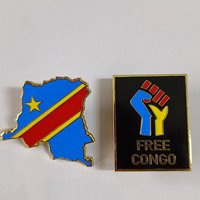 Épinglette en forme de carte de drapeau de pays d'Afrique bon marché à vendre épingle en métal doré plaqué carte du congo insigne carte nationale patriotique personnalisée épingles