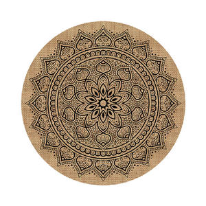 Manteles individuales cuadrados de PVC estilo bohemio, antideslizantes y aislantes del calor para comedor, no requieren lavado. - Product Image 3