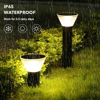 Lampe solaire à bollard extérieure étanche IP65, hauteur 30cm 60cm 80cm, en aluminium et PC, 4.5W, pour jardin et parc
