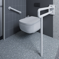 Barre d'appui de toilette à fixation au sol / Main courante de sécurité antidérapante pour salle de bain accessible aux personnes âgées / Barres d'appui escamotables