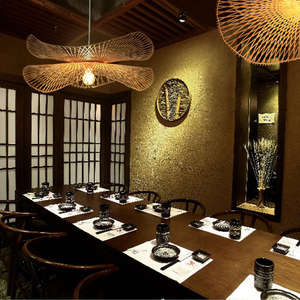 Retro Handicraft <b>Wicker</b> Rattan Woven Chandelier Lamp Dining Natural Bamboo <b>Shade</b> Weaving Pendant <b>Light</b> - Product Image 5