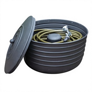 Pot de tuyau moderne fait à la main pot de tuyau décoratif industriel en métal de bonne qualité avec couvercle finition noire pour la maison et la cuisine - Product Image 1