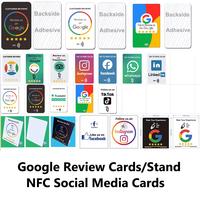 Tarjeta de Visita RFID NFC para Redes Sociales, Chip 213, Resistente al Agua, 13.56MHz, PVC, Silicona, Pivote, Tarjeta en U, Reseña de Google Maps, Acabado Brillante/Mate