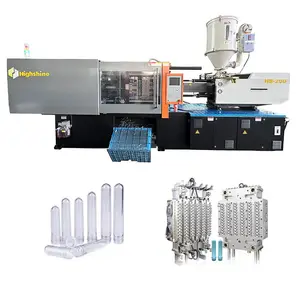 Machines de prémoulage électriques Highshine 200 tonnes pour la fabrication de 24 cavités PET préforme Machine de moulage par injection