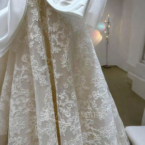 Vestido de Novia de Encaje Floral sin Tirantes, Corte A, con Lazo de Satén, Estilo Boho, Lsjj36 Jancember - Product Image 6