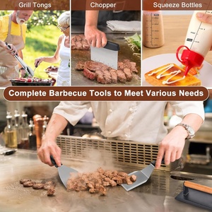 Ensemble d'outils de <span class=keywords><strong>barbecue</strong></span> 27 pièces en acier inoxydable pour camping, comprenant couvercle de cuisson, spatule de <span class=keywords><strong>barbecue</strong></span>, presse à burger, brosse pour <span class=keywords><strong>plaque</strong></span> de cuisson - Product Image 4