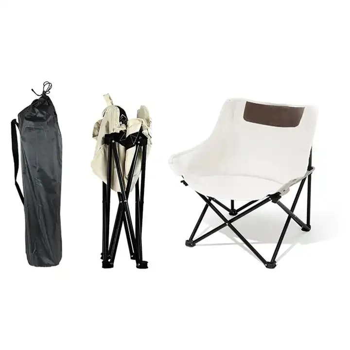 Modern stil katlanır ay sandalye alüminyum çerçeve dış mekan mobilyası kamp balıkçılık avlu plaj kullanımı için dayanıklı Oxford kumaş