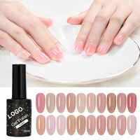 OEM Nouveau Design Populaire Été 6 Couleurs Nude Rose Set de Vernis à Ongles Gel Boîte Conception Libre Transparent Rose Collection de Vernis Gel