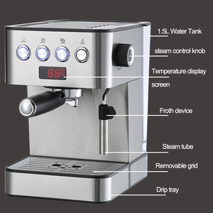 Máquina de Espresso Semiautomática Programable de Acero Inoxidable con Pantalla LED, Portafiltro de 51 mm, Agua Caliente, para Hogar y Hotel - Product Image 6