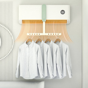 T-Shaped Clothes Drying Rack With Hanger Hook Type For Air Conditioner Use Cream Color Rectangle Design - Product Image 1