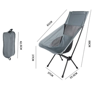 Silla Plegable Portátil Moderna para Exteriores con Marco de Hierro y Tela Oxford 600D, Silla Luna de Respaldo Alto para Camping, Playa, Viajes y Pesca - Product Image 6