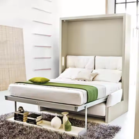 Modernes Schlafzimmermöbel Yuepeng Meimu Multifunktionales Murphy-Bett Vertikales Klappbett-Wandsofa-Set Massivholz Eisenrahmen