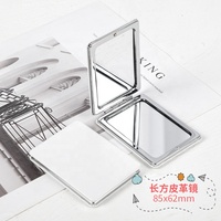 Miroirs de Poche Compacts Vierge en Similicuir PU Blanc Personnalisables DIY