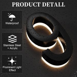 Número de Dirección Personalizado en Metal Sólido Negro Pequeño, Número de Casa de Acero Inoxidable para Hotel, para Exteriores, para Colocar en Azulejos - Product Image 3