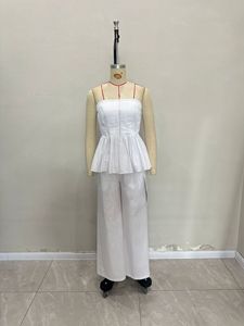 All'ingrosso abiti femminili 2025 moda ufficio <span class=keywords><strong>donna</strong></span> vestito estivo 2 pezzi <span class=keywords><strong>donna</strong></span> senza spalline Top Casual Set pantaloni lunghi eleganti - Product Image 6