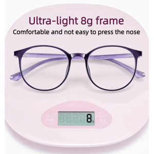 Gafas de Computadora con Protección Anti Luz Azul Tr90, Gafas Redondas para Bloquear la Luz Azul del Teléfono Móvil, Protección para Miopía - Product Image 2