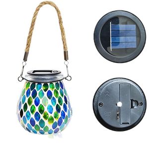 Lanterne à suspendre en mosaïque solaire, éclairage <span class=keywords><strong>de</strong></span> jardin étanche pour patio, chemin et cour, cadeaux <span class=keywords><strong>de</strong></span> Noël et d'Halloween - Product Image 6