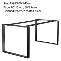 Pied de table en fonte moderne personnalisé industriel en métal carré de haute qualité pour table de bureau