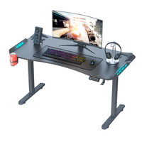 Bureau de jeu ergonomique réglable Beisijie, bureau d'ordinateur électrique RGB, bureau de jeu, table blanche