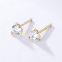 Mlluki Boucles d'oreilles clous en argent sterling 925 avec zircone cubique transparente pour femme