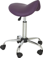 Vente en gros de tabouret orthopédique tabouret de selle ergonomique à coussin en cuir violet avec roue universelle
