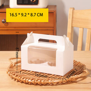 ขายส่งเบเกอรี่คัพเค้กกล่องบรรจุภัณฑ์ 1/214/6 หลุมมือถือถ้วยมัฟฟินไข่ Tart ใสกล่องกระดาษหน้าต่าง - Product Image 5