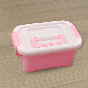 Pink Plastic <b>Storage</b> <b>Box</b> With Lid 16x10x7.5cm For Toys And Detergent Pods Kids Organizer Rectangle Container - Product Image 3