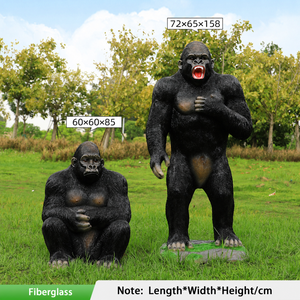 Giant Fiberglass Gorilla Statue <b>Resin</b> Animal Sculpture Lifelike Wildlife Decoration Outdoor Garden Park - Product Image 4