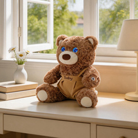 Peluche et porte-clés Chat Siamese IA, interactif vocal 66 langues, yeux LED lumineux, jouet en peluche pour enfants