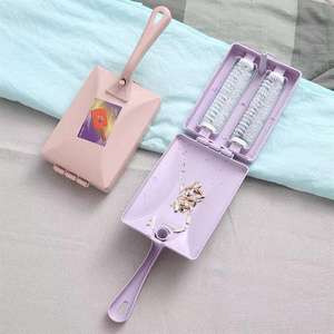 Cepillo de limpieza de alfombras y sábanas de doble rodillo SY con mango, quitapelusas para ropa y polvo de plástico - Product Image 5