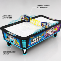 Table de jeu de hockey sur air incurvée pour 2 joueurs, modèle Ours polaire, à monnayeur, en métal, pour centres d'attractions, avec système d'air automatique
