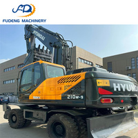 Excavatrice Hyundai 210W-9 de 21 tonnes utilisée par tache de haute qualité avec l'excavatrice hydraulique de roue de moteur de Cummins pour la construction