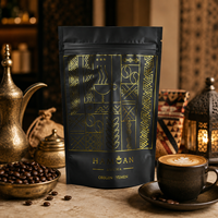 Sachet Doypack Personnalisé Imprimé et Laminé avec Valve, Impression Gravure, pour Grains de Café Mocha et Aliments pour Animaux, 250g