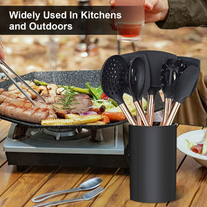 غسالة صحون آمنة سيليكون مجموعة أدوات المطبخ-دائم أدوات مطبخ-12-قطعة سيليكون طقم أواني الطبخ - Product Image 5