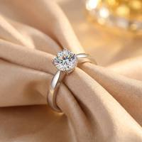 Bague en argent sterling S925 avec moissanite DEF VVS1, taille brillant rond, pour bijouterie de mariage, vente en gros