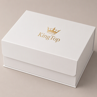 Boîte rigide magnétique pliable blanche avec logo personnalisé, boîte cadeau cosmétique de luxe, papier artistique blanc mat de qualité supérieure
